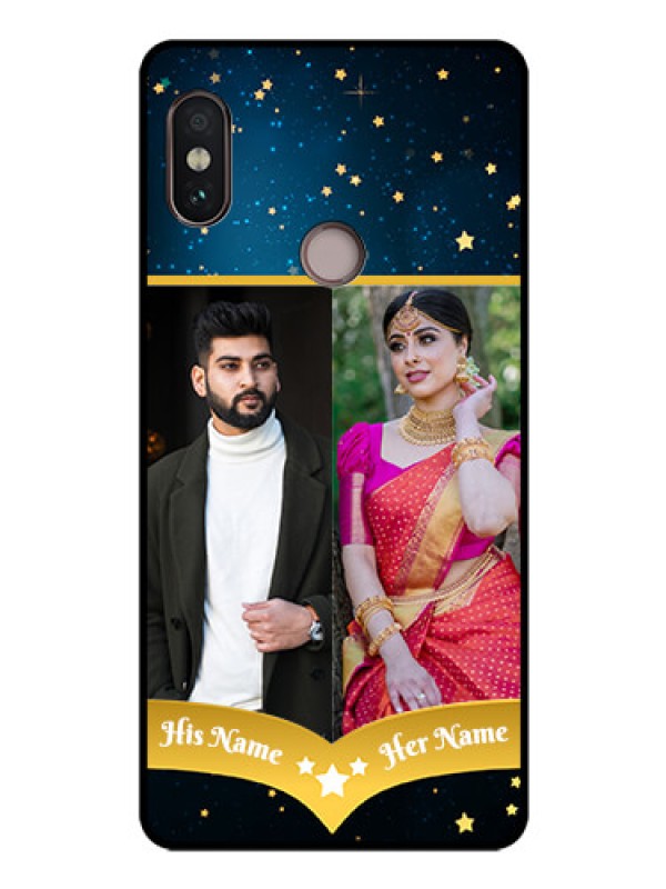 Custom Redmi Note 5 Pro Custom Glass Phone Case  - Galaxy Stars Backdrop Design