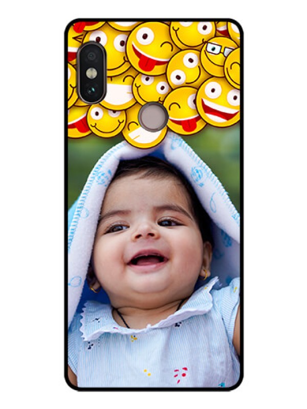 Custom Redmi Note 5 Pro Custom Glass Mobile Case  - with Smiley Emoji Design