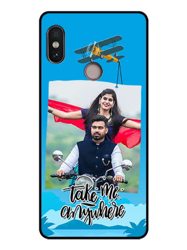 Custom Redmi Note 5 Pro Custom Glass Mobile Case  - Traveller Design 