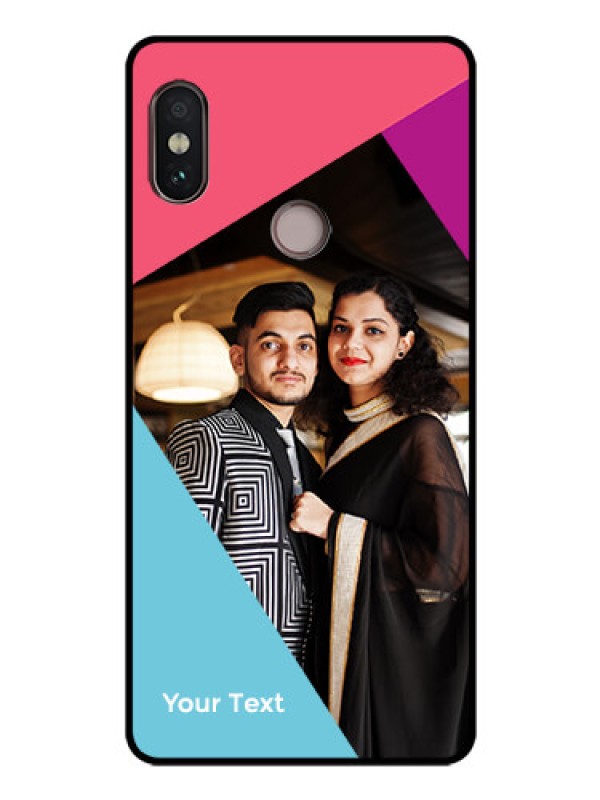 Custom Xiaomi Redmi Note 5 Pro Custom Glass Mobile Case - Stacked Triple colour Design