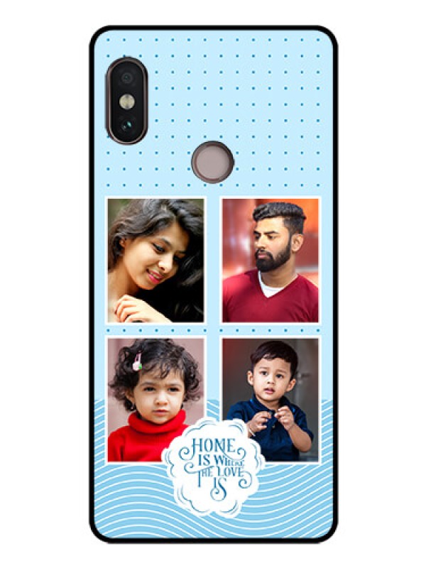 Custom Xiaomi Redmi Note 5 Pro Custom Glass Phone Case - Cute love quote with 4 pic upload Design