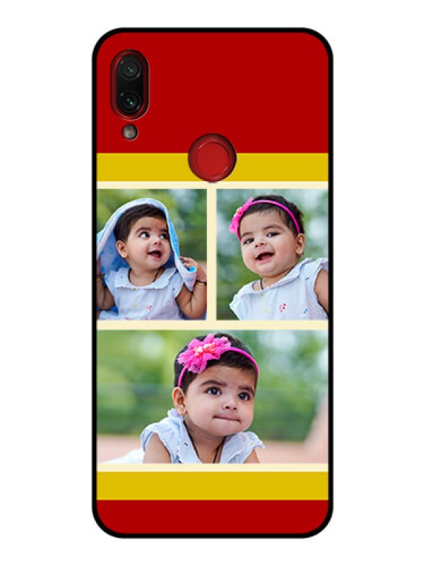 Custom Redmi Note 7 Pro Custom Glass Mobile Case  - Multiple Pic Upload Design