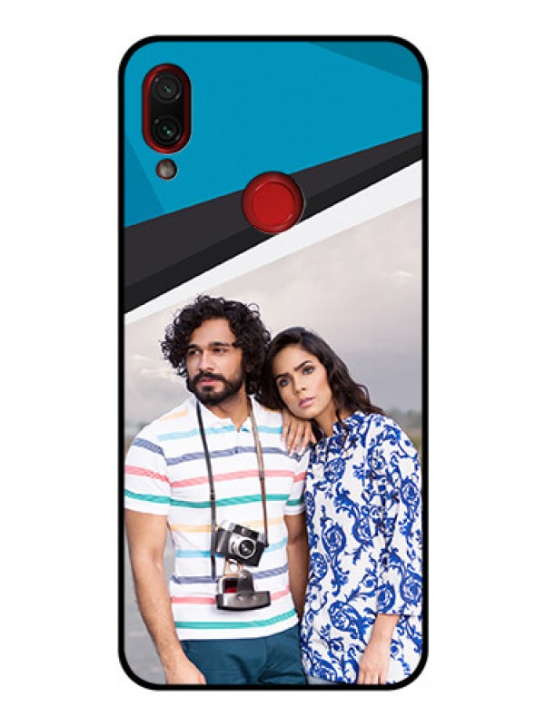Custom Redmi Note 7 Pro Photo Printing on Glass Case  - Simple Pattern Photo Upload Design