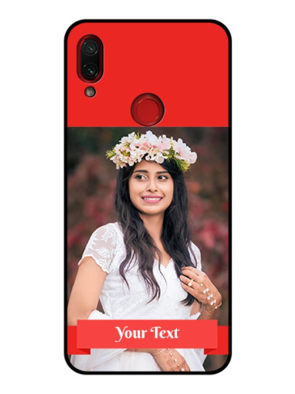 Custom Redmi Note 7 Pro Custom Glass Phone Case  - Simple Red Color Design