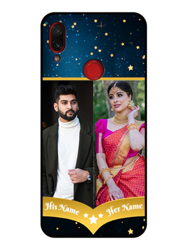 Custom Redmi Note 7 Pro Custom Glass Phone Case  - Galaxy Stars Backdrop Design