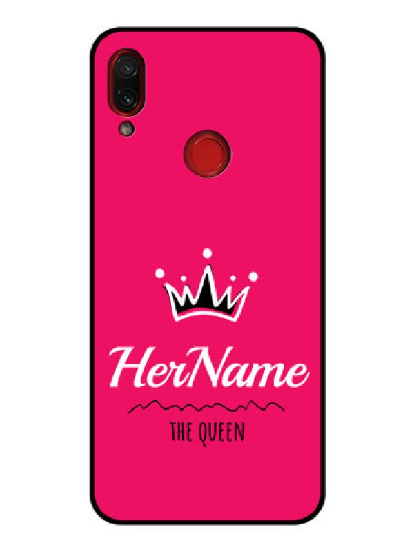 Custom Redmi Note 7 Pro Glass Phone Case Queen with Name