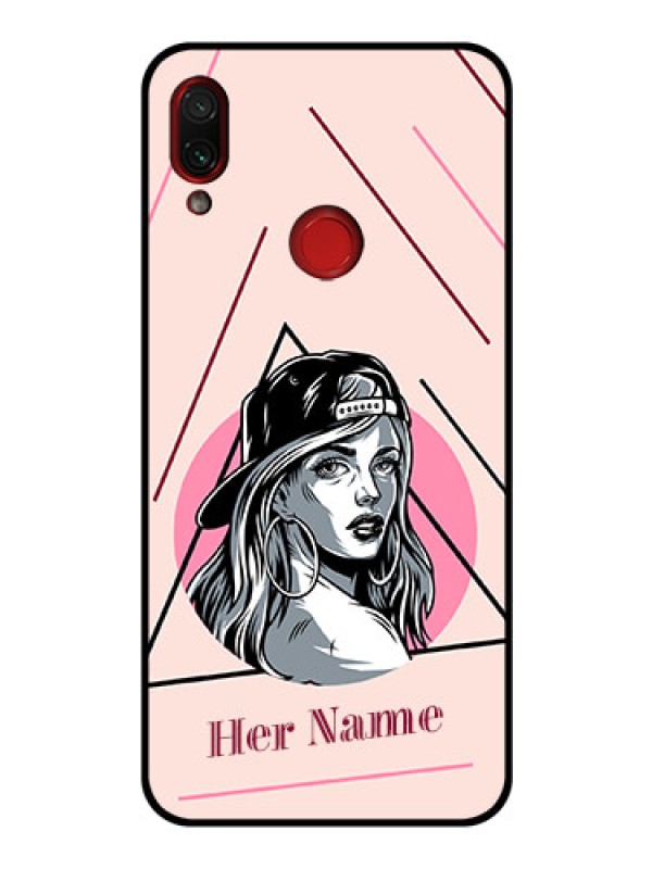Custom Xiaomi Redmi Note 7 Pro Personalized Glass Phone Case - Rockstar Girl Design