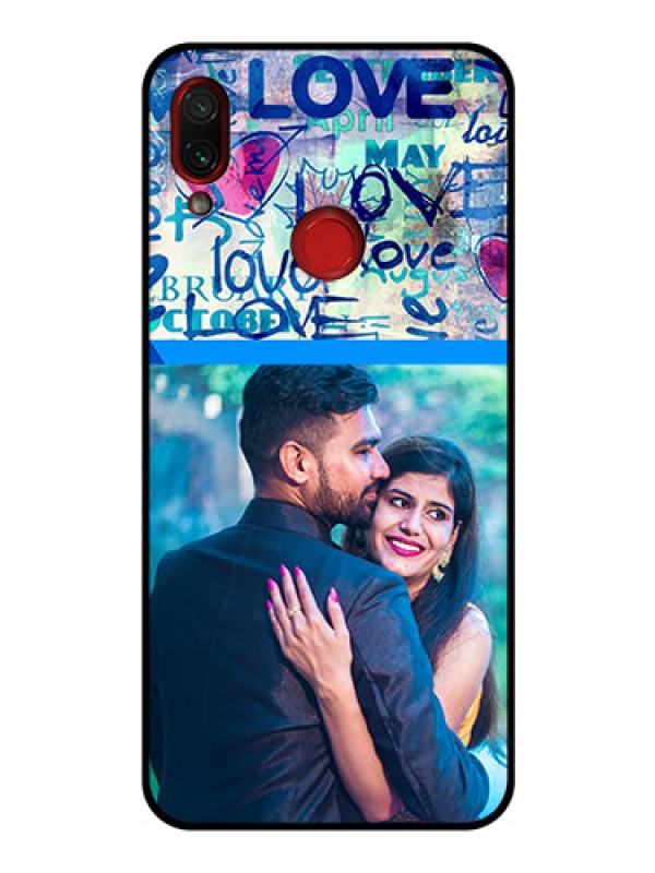 Custom Redmi Note 7 Custom Glass Mobile Case  - Colorful Love Design
