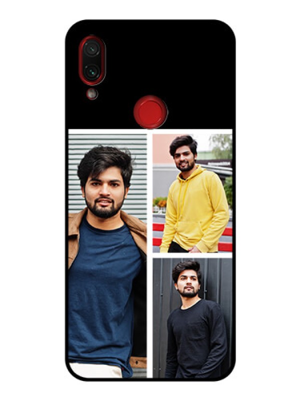 Custom Redmi Note 7 Photo Printing on Glass Case  - Upload Multiple Picture Design