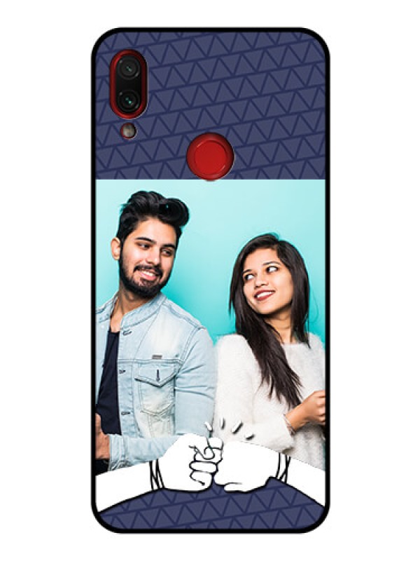 Custom Redmi Note 7 Photo Printing on Glass Case  - with Best Friends Design  