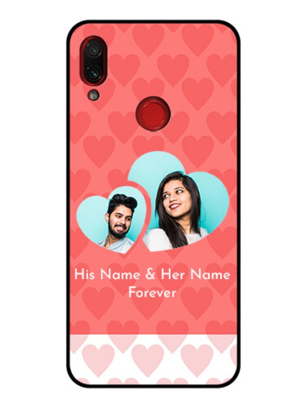 Custom Redmi Note 7S Personalized Glass Phone Case  - Couple Pic Upload Design
