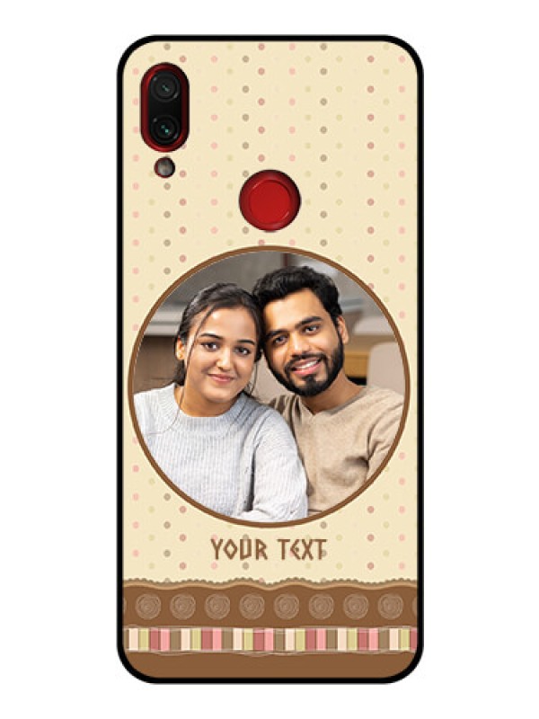 Custom Redmi Note 7S Custom Glass Mobile Case  - Brown Dotted Mobile Case Design