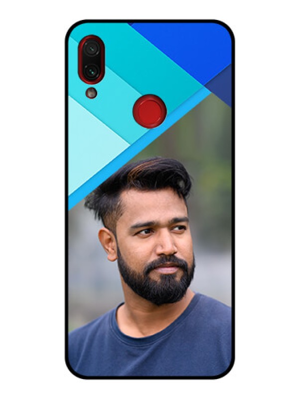 Custom Redmi Note 7S Custom Glass Phone Case  - Blue Pattern Design