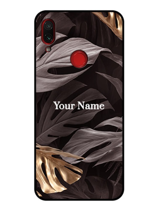 Custom Xiaomi Redmi Note 7S Personalised Glass Phone Case - Wild Leaves digital paint Design