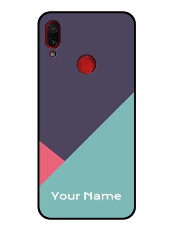 Custom Xiaomi Redmi Note 7S Custom Glass Mobile Case - Tri Color abstract Design