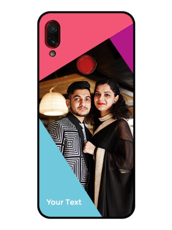 Custom Xiaomi Redmi Note 7S Custom Glass Mobile Case - Stacked Triple colour Design