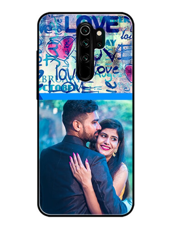Custom Redmi Note 8 Pro Custom Glass Mobile Case  - Colorful Love Design