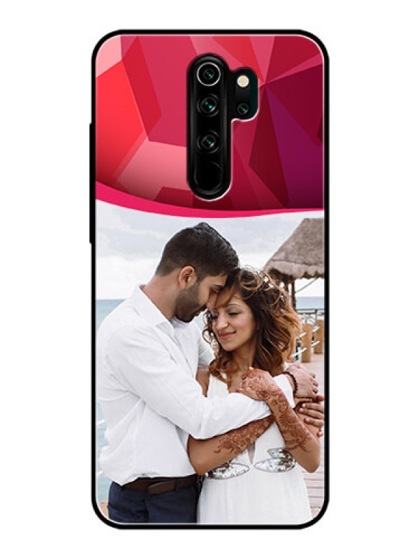 Custom Redmi Note 8 Pro Custom Glass Mobile Case  - Red Abstract Design