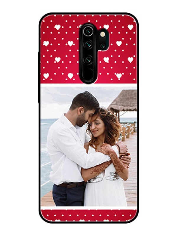Custom Redmi Note 8 Pro Photo Printing on Glass Case  - Hearts Mobile Case Design