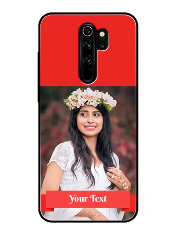 Custom Redmi Note 8 Pro Custom Glass Phone Case  - Simple Red Color Design