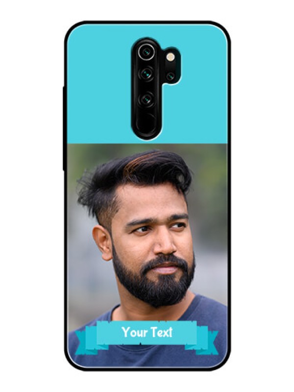 Custom Redmi Note 8 Pro Personalized Glass Phone Case  - Simple Blue Color Design