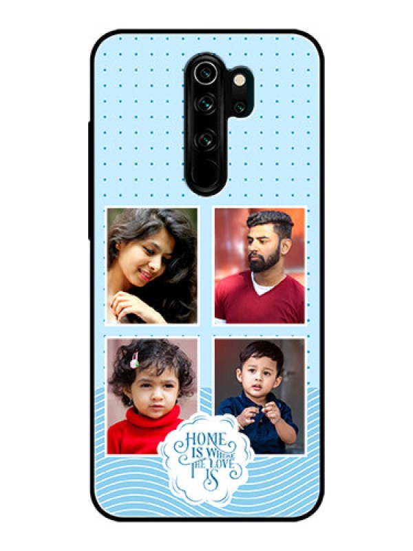 Custom Xiaomi Redmi Note 8 Pro Custom Glass Phone Case - Cute love quote with 4 pic upload Design