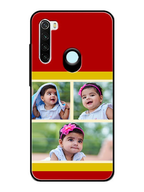 Custom Redmi Note 8 Custom Glass Mobile Case  - Multiple Pic Upload Design