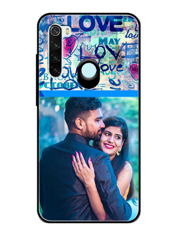 Custom Redmi Note 8 Custom Glass Mobile Case  - Colorful Love Design