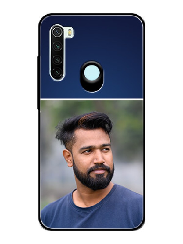 Custom Redmi Note 8 Personalized Glass Phone Case  - Simple Royal Blue Design