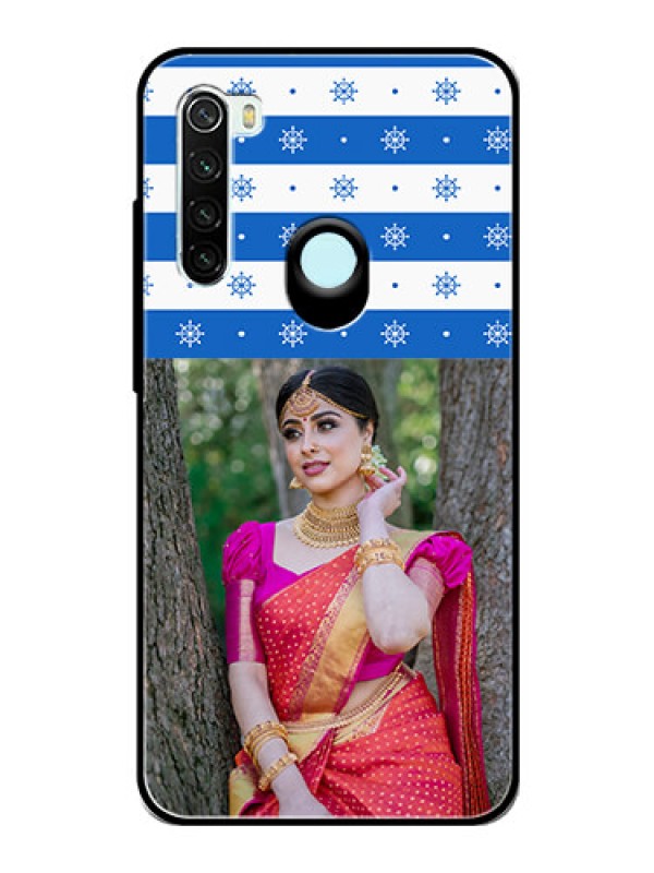 Custom Redmi Note 8 Photo Printing on Glass Case  - Snow Pattern Design