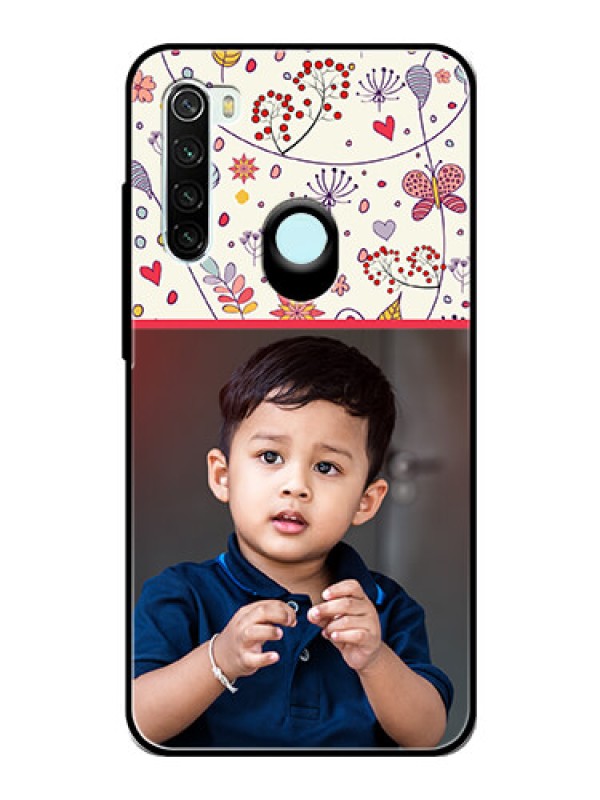 Custom Redmi Note 8 Custom Glass Mobile Case  - Premium Floral Design