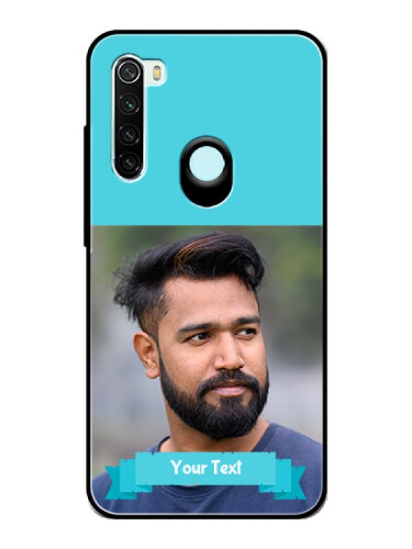Custom Redmi Note 8 Personalized Glass Phone Case  - Simple Blue Color Design