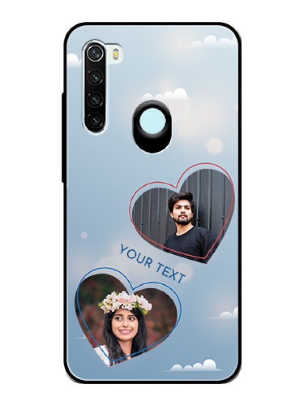 Custom Redmi Note 8 Custom Glass Mobile Case  - Blue Color Couple Design 