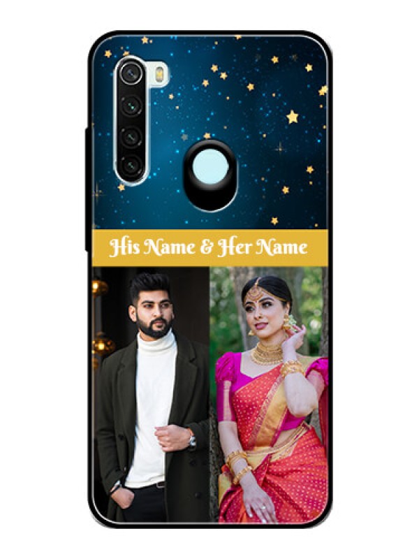 Custom Redmi Note 8 Custom Glass Phone Case  - Galaxy Stars Backdrop Design