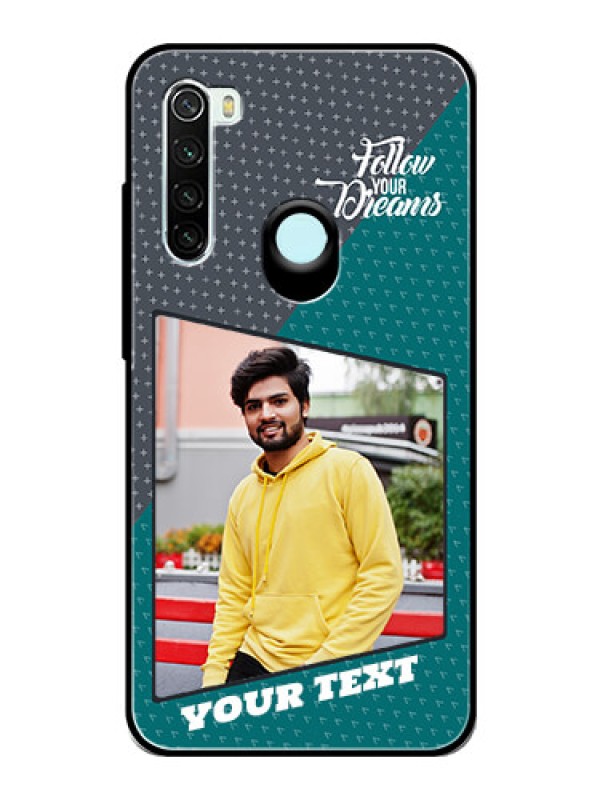 Custom Redmi Note 8 Personalized Glass Phone Case  - Background Pattern Design with Quote