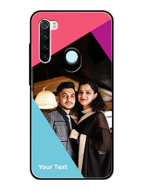 Custom Xiaomi Redmi Note 8 Custom Glass Mobile Case - Stacked Triple colour Design