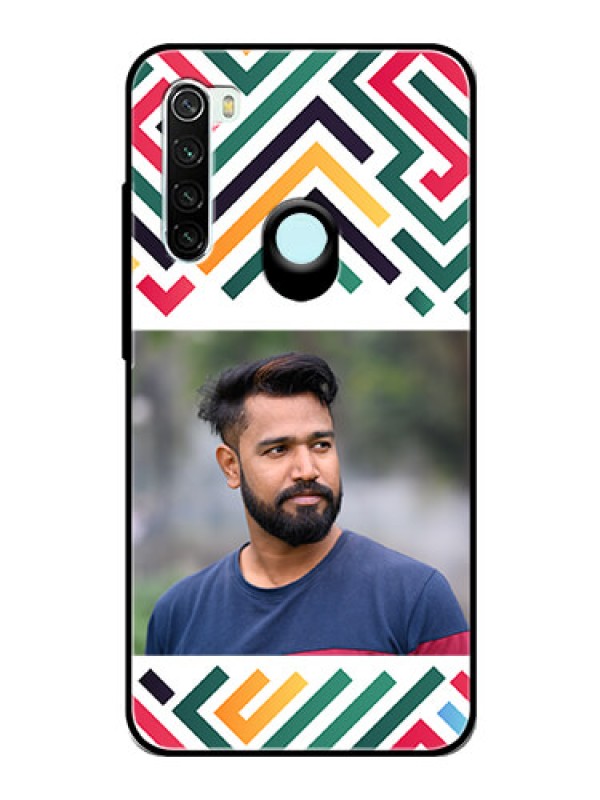 Custom Xiaomi Redmi Note 8 Personalized Glass Phone Case - Colorful Maze Pattern Design