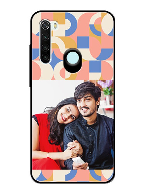 Custom Xiaomi Redmi Note 8 Photo Printing on Glass Case - Semi-circle Maze Pattern Design