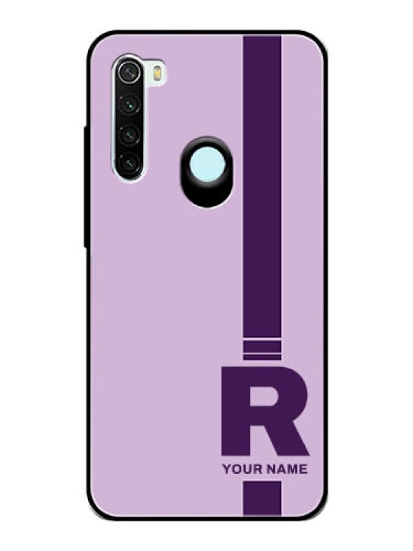 Custom Xiaomi Redmi Note 8 Photo Printing on Glass Case - Simple dual tone stripe with name Design