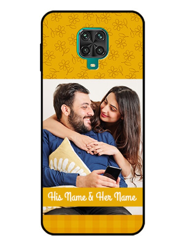 Custom Redmi Note 9 Pro Max Custom Glass Mobile Case  - Yellow Floral Design