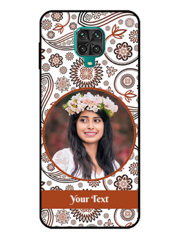 Custom Redmi Note 9 Pro Max Custom Glass Mobile Case  - Abstract Floral Design 