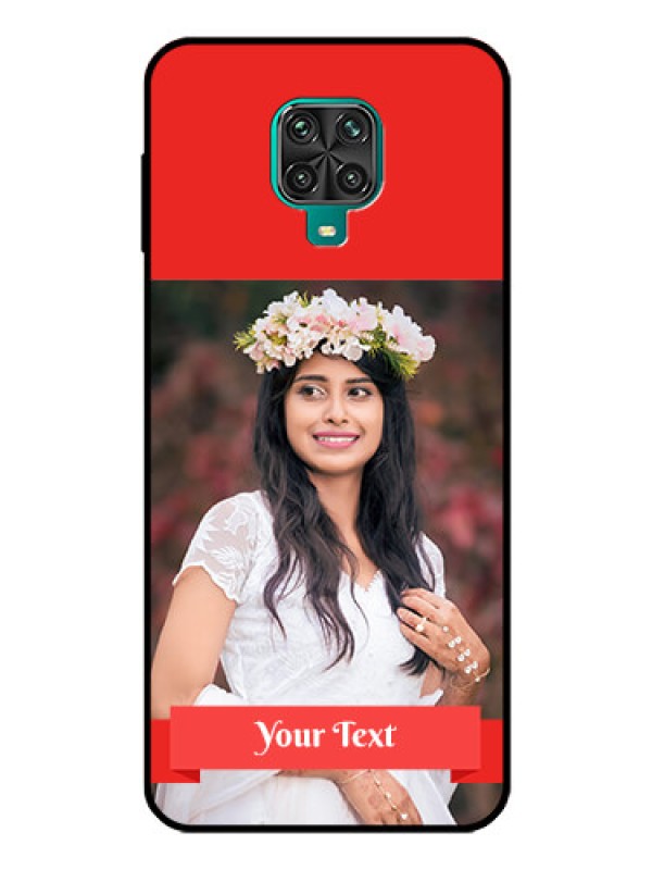 Custom Redmi Note 9 Pro Max Custom Glass Phone Case  - Simple Red Color Design