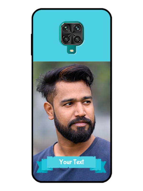 Custom Redmi Note 9 Pro Max Personalized Glass Phone Case  - Simple Blue Color Design