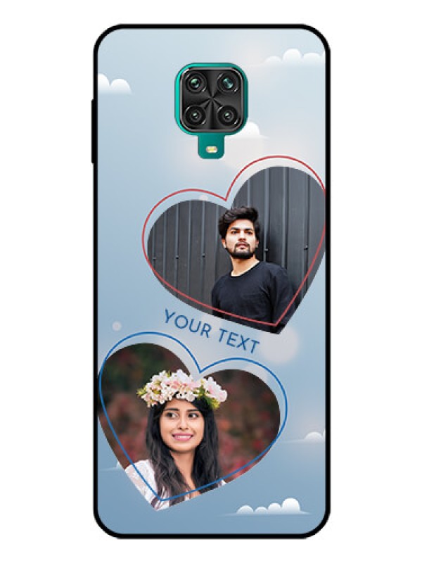 Custom Redmi Note 9 Pro Max Custom Glass Mobile Case  - Blue Color Couple Design 