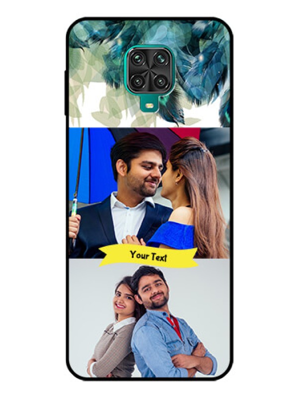 Custom Redmi Note 9 Pro Max Personalized Glass Phone Case  - Image with Boho Peacock Feather Design