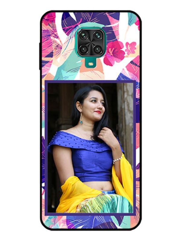 Custom Redmi Note 9 Pro Max Custom Glass Mobile Case  - Abstract Floral Design