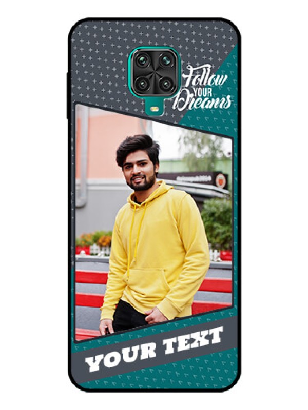 Custom Redmi Note 9 Pro Max Personalized Glass Phone Case  - Background Pattern Design with Quote