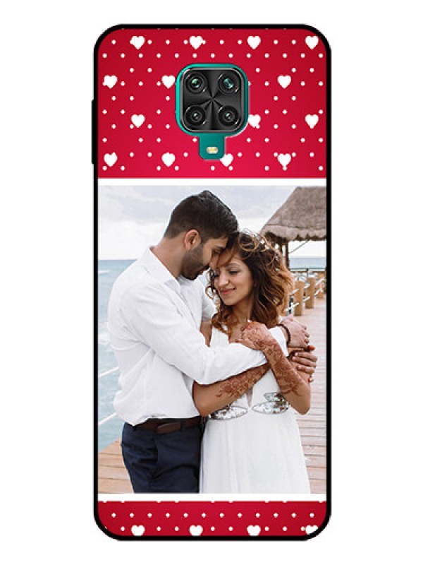 Custom Redmi Note 9 Pro Photo Printing on Glass Case  - Hearts Mobile Case Design