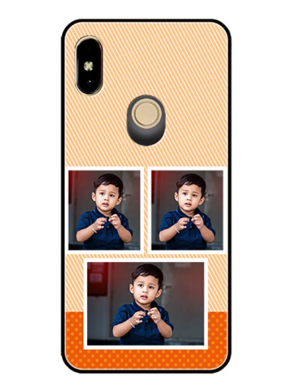 Custom Redmi Y2 Photo Printing on Glass Case  - Bulk Photos Upload Design