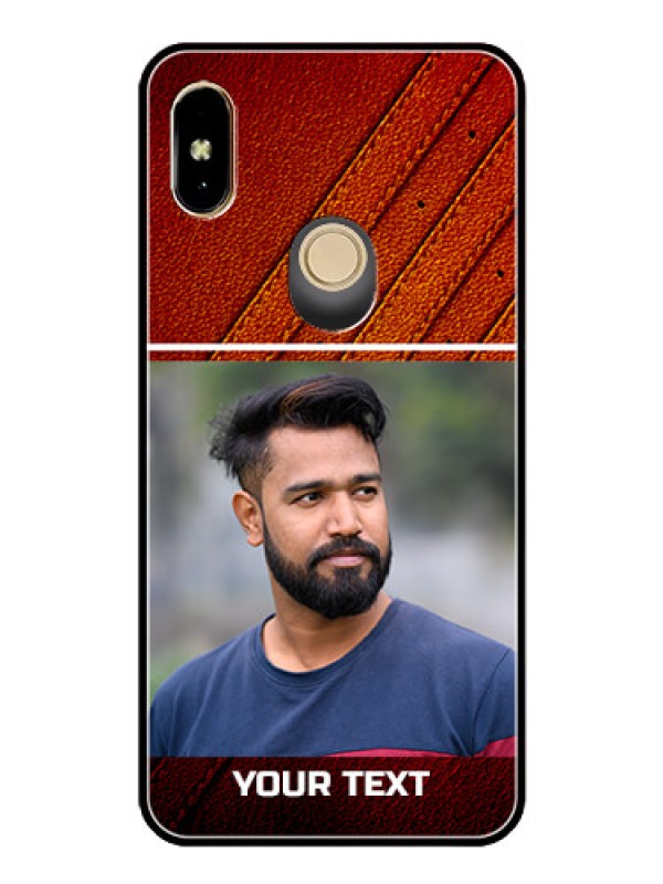 Custom Redmi Y2 Personalized Glass Phone Case  - Leather Phone Case Design